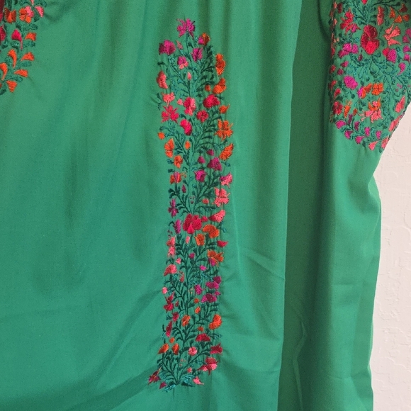 Source Unknown Green Floral Midi Dress - Picture 3 of 4